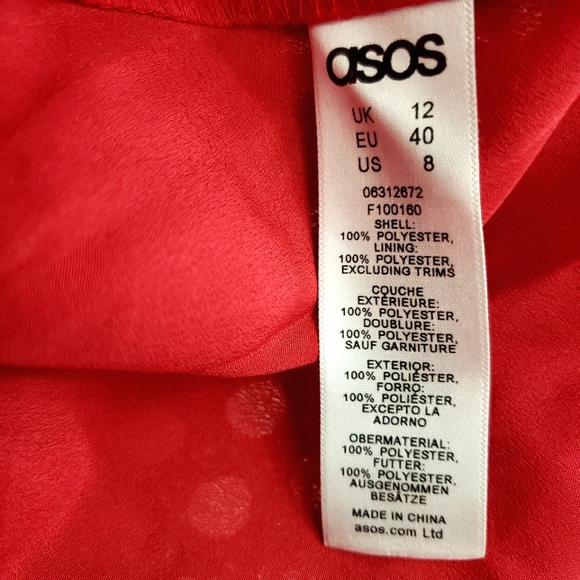 Nwt ASOS Cold Shoulder Maternity Red Eyelit Lace Circles Red Dress - Picture 4 of 16